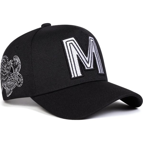 Gorras De BéIsbol Unisex Con Bordado De Letra M Para Primavera Y OtoñO, Gorras Casuales Ajustables Para Exteriores, Gorra Protectora Solar, Gorra Deportiva Black-image