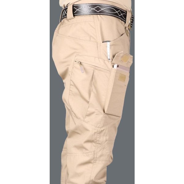 Nuevos Pantalones TáCticos Informales Impermeables Para Senderismo Al Aire Libre Para Hombre, Pantalones De Trabajo Transpirables Con MúLtiples Bolsillos, Pantalones Cargo, Pantalones Militares Del EjéRcito De Talla Grande 3XL Caqui-image