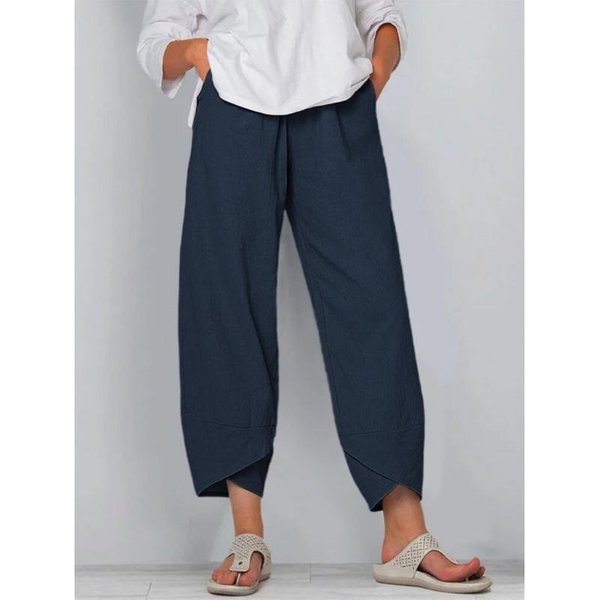 Yyfs Damskie Modne Casualowe Spodnie Spodnie I Capri Z Nadrukiem W Jednolitym Kolorze Z Wysokim Stanem Xxxxl Gray-image