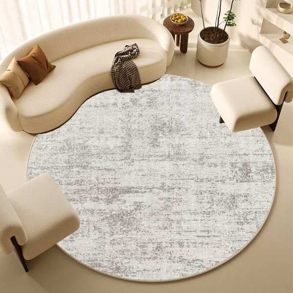 Nowoczesny Abstrakcyjny OkrąGłY Dywanik Dywan Do Salonu DużY Dywan Dekoracja Sypialnia Gabinet Mata Pod KrzesłO Komputerowe AntypośLizgowe 2.6Ft(80X80Cm)-image