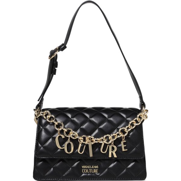 Versace Jeans Couture Vintage Acolchado Cadena Letra Logo Colgante Bolso De Mano Bolso De Hombro Bolsos De Mujer Negro 73VA4BC4-ZS409-899 Basic Set (Bag+Dust Bag) Black-image
