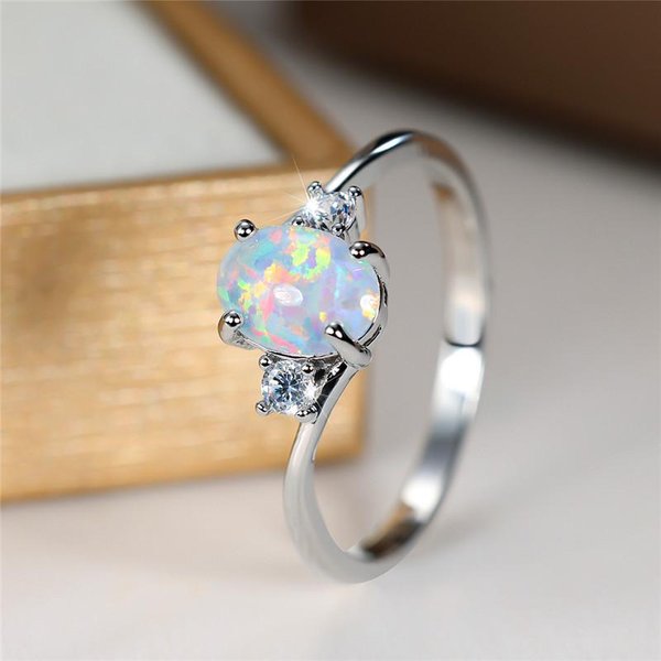 Anillo De Moda Con Piedra ÓPalo De Fuego Verde Ovalada Para Mujer JoyeríA De Color Cobre Para Boda Compromiso Para Mujeres 13-image