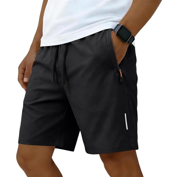 MęSkie KróTkie Spodenki Casual Ze Sznurkiem I Kieszeniami Na Zamek, LuźNy KróJ, Lekkie, OddychająCe, SzybkoschnąCe, Sportowe Spodenki Do Noszenia Na Co Dzień XXL-image