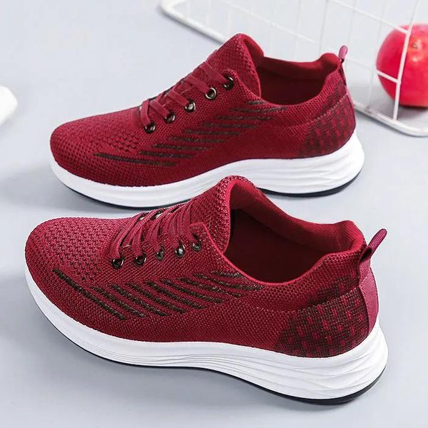 Zapatillas Deportivas Casuales Para Mujer Antideslizantes Resistentes Al Desgaste CóModas Transpirables Suela Blanda 40 Rojo-image