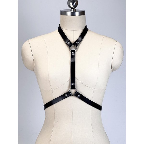 CinturóN De Moda Para Mujer Estilo Callejero ArnéS De Cuero PU Cinturones Corsé Decorativo Punk CinturóN De Cuero Accesorios De Ropa GóTica White-image