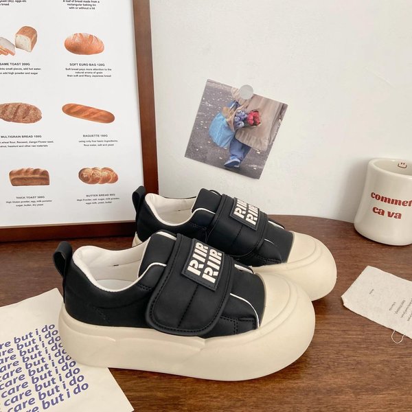 Zapatos Blancos De Plataforma Femeninos Feos Lindos OtoñO Nuevos Nicho Velcro Cabeza Grande Zapatos De Pan Zapatos De Tablero De Estudiante 40-image