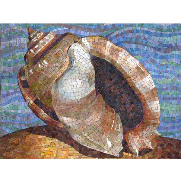 Bordado De Diamantes DIY Concha Mosaico Imagen Taladro Completo Pintura De Diamantes Paisaje Pintura De Cristal 20X30CM-image