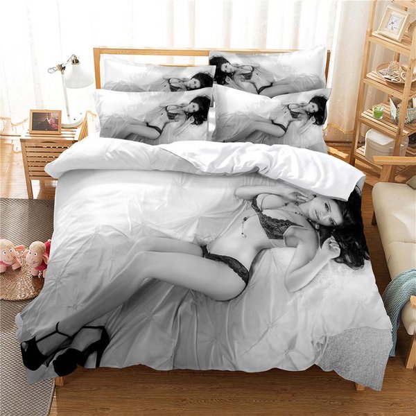 Juego De Ropa De Cama De Dibujos Animados 3D Juego De Ropa De Cama Para Cama Queen Juego De Funda NóRdica Juego De Ropa De Cama Funda De Cama De AlgodóN Juego De Funda Para Cama De Dormitorio Queen Juego De Cama Ropa De Cama EU Single(135X200Cm) Gray-image