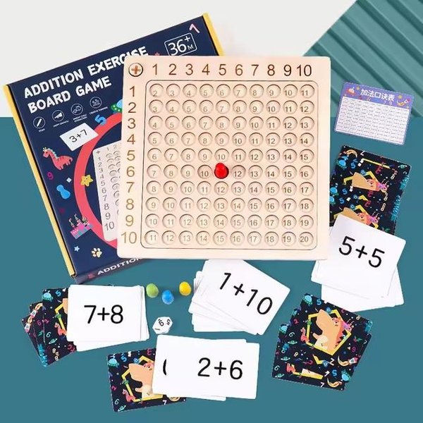Montessori Dla Dzieci Plansza Do MnożEnia 99 Gra Planszowa Matematyka Drewniane Zabawki Dzieci UcząCe Się Edukacyjne RozwóJ Logicznego MyśLenia Zabawka Edukacyjna Beige-image
