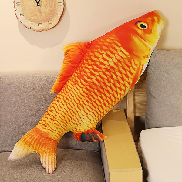40-60Cm Symulacja 3D ZłOta Rybka Pluszowe Zabawki Wypchane MięKkie Zwierzę Pluszowa Poduszka Karpiowa Kreatywna Poduszka Sofa Poduszka Prezent Zabawka Dla Dzieci 60Cm-image