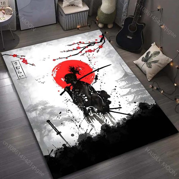 Nowy JapońSki Dywan Z Nadrukiem Bushido Do Salonu Sypialni Sofa Dekoracja Domu AntypośLizgowa Mata PodłOgowa Nowoczesny Dywan DużY Rozmiar 40X60Cm (16X24In)-image
