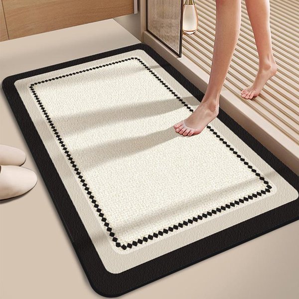 Nowoczesny Minimalistyczny Dywanik ŁAzienkowy Z Diatomitu WodochłOnny I AntypośLizgowy Dywanik WejśCiowy Mata ŁAzienkowa Dekoracja Domu 40X60CM (1.3X2FT-image