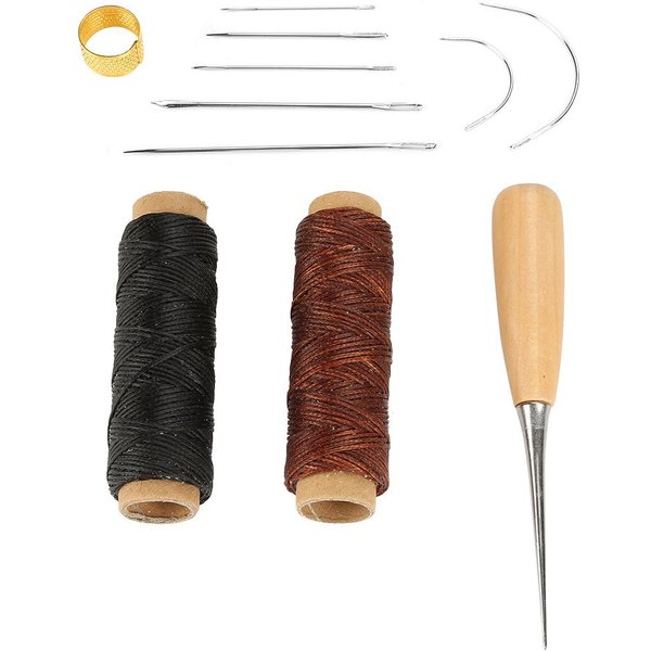 Zestaw Do Szycia Woskowany Sznurek Nici IgłA RęCzna Z SzydłEm PierśCień Naparstka Do Naprawy Worka Na Buty DIY-image