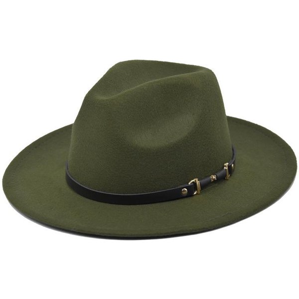 1 Szt. Modny WełNiany Kapelusz Fedora MęSki Jesień Zima Szerokie Rondo Kapelusz Jazzowy Imitacja WełNy Damski Kapelusz KośCielny Filcowy Kapelusz Brytyjski One Size-image