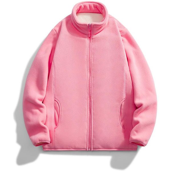 Chaqueta Polar Para OtoñO E Invierno, Para Deportes Al Aire Libre, Chaqueta Polar Con Capucha Para Hombre Y Mujer, Con Forro Polar Y Forro Polar Grueso, Abrigo Para Pareja 4XL Pink-image