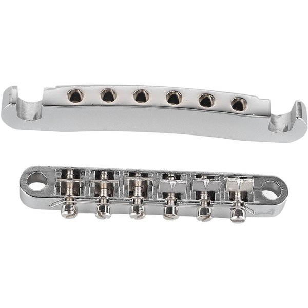 Juego De Puente De Guitarra Vintage Cordal Stop Bar 6 Cuerdas Guitarra EléCtrica AleacióN De Zinc Puente Cordal-image