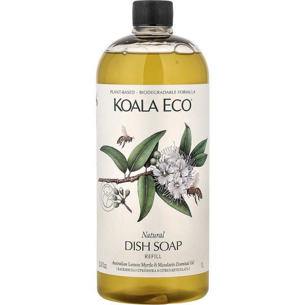 Koala Eco, Limpiador Natural Para Lavavajillas, Recarga, Aceites Esenciales De Mirto De LimóN Australiano Y Mandarina, 1L (33.8 Fl Oz) White-image