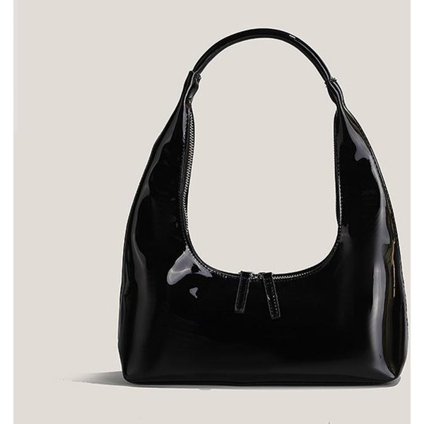 Bolso De Mano De Cuero Tipo Dumpling DiseñO De Nicho Ins Bolso De Hombro OtoñO E Invierno Retro Bolso De Axila Femenino Negro-image