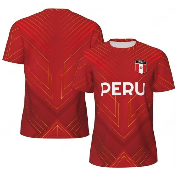 Camisetas De FúTbol GráFicas Con Bandera De Perú De Moda Para Hombre Tendencia Estampado 3D De Emblema Nacional Camisetas Deportivas Camisetas Holgadas Transpirables S-image