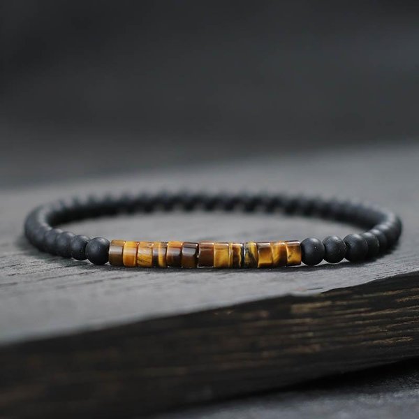Nowa Minimalistyczna Bransoletka Z KoralikóW 4Mm Unisex Cesarz Onyks MałA Kamienna Bransoletka Medytacja Joga Strand Braslet Para Brazalete Pulsera Gray-image