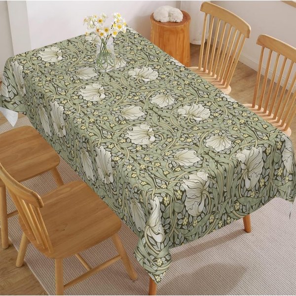 Mantel Rectangular Impermeable Floral Vintage William Morris DecoracióN De Fiesta Cocina RúStica Mantel Para Mesa De Comedor DecoracióN De Boda 140X140Cm-image
