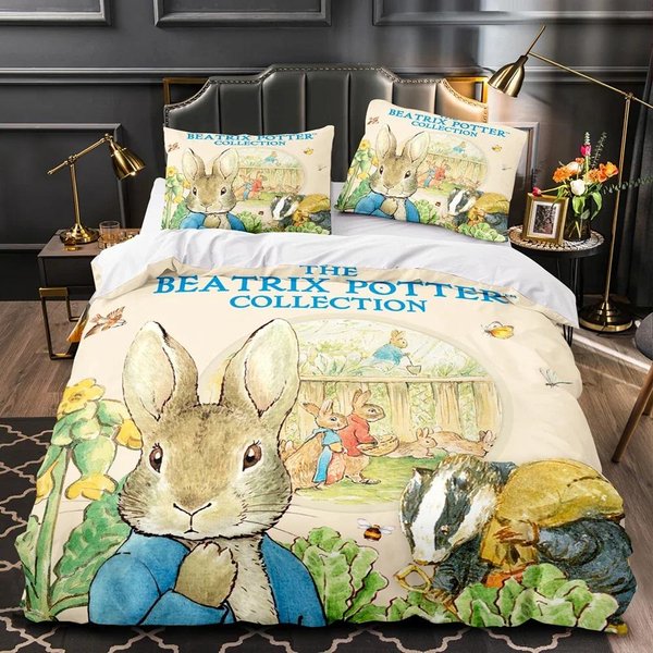 Zestawy PośCieli ŚWiat KróLika Piotrusia Australia /Europa/Usa Rozmiar Full Queen King KołDra Poszwa Na KołDrę Poszewki Na Poduszki Prezent EU Single(135X200Cm)-image