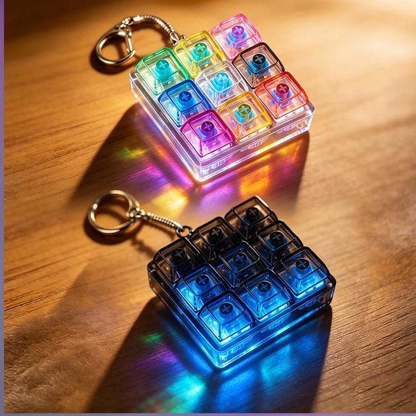 Wielostylowy Breloczek LED Z Klawiaturą Klikalnym Przyciskiem Zabawka Fidget Do Redukcji Stresu LęKu PrzenośNa Dekoracja Biurka Prezenty-image