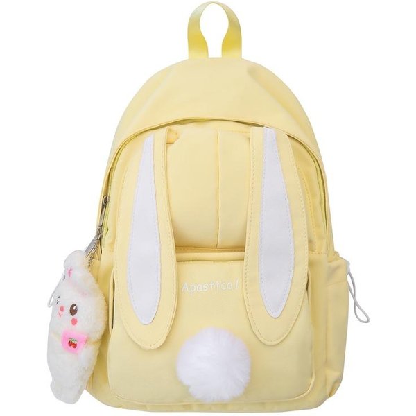 Mochila Para Estudiantes, Linda Mochila Con Orejas De Conejo Para NiñAs, Mochila De Gran Capacidad Amarillo-image