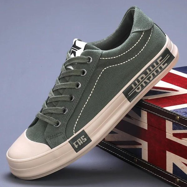 Nuevos Zapatos De Lona Para Hombre, Zapatos Casuales Transpirables Para Exteriores Para Hombre, Zapatos Planos De Tela CóModos Para Primavera Y OtoñO, Zapatillas Negras Para Caminar 41-image
