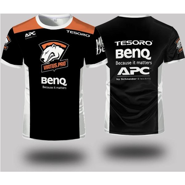Klub Esportsowy Virtus.Pro Mundury Letnie Outdoorowe MęSkie I Damskie Sportowe OddychająCe Koszulki LuźNe Codzienne Casualowe OkrąGłY Dekolt Ubrania Xxl-image