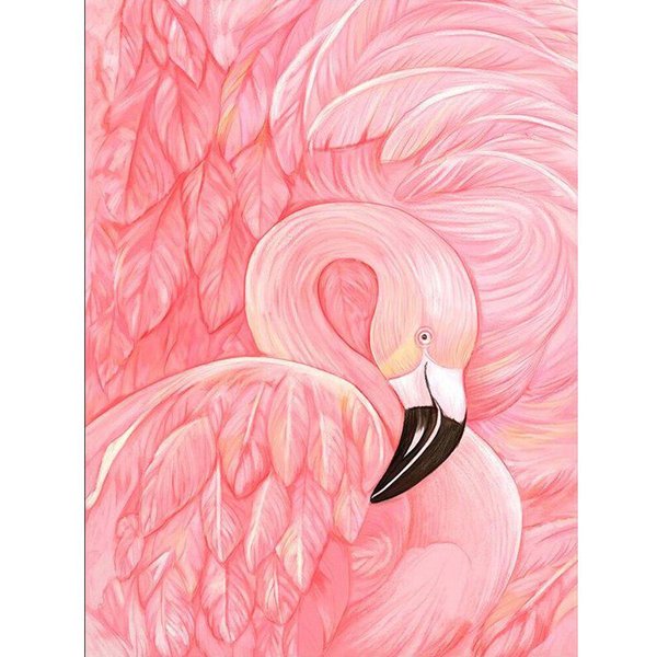 Pintura De Diamantes Dibujo Animado Flamenco Imagen Cuentas Bordado De Diamantes Dibujo De PedreríA De Dibujos Animados 20X30CM-image