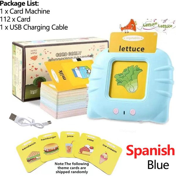 Juguetes De Aprendizaje Con Tarjetas DidáCticas Para EducacióN Temprana, Tarjetas DidáCticas Parlantes Para NiñOs En Edad Preescolar, MáQuina De Audiolibro ElectróNico En IngléS, Regalo-image