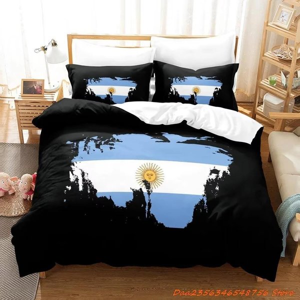 Zestaw PośCieli Z Nadrukiem 3D Flagi Argentyny Rozmiar Jednoosobowy Twin Full Queen King Poszewka Na KołDrę Komplet PośCieli Dla Dziecka DorosłEgo 70X133Cm 2Pcs-image