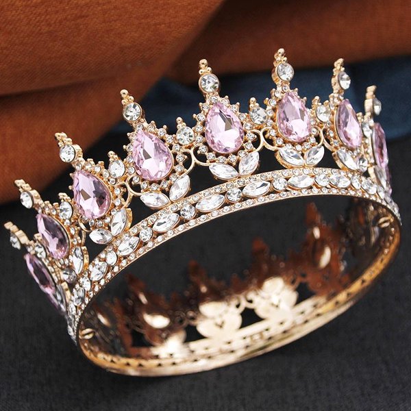Tiaras Y Coronas Barrocas De Reina Rey Para Mujeres Fiesta De Boda Diadema Redonda Completa Corona Nupcial JoyeríA Para El Cabello Regalos De CumpleañOs White-image