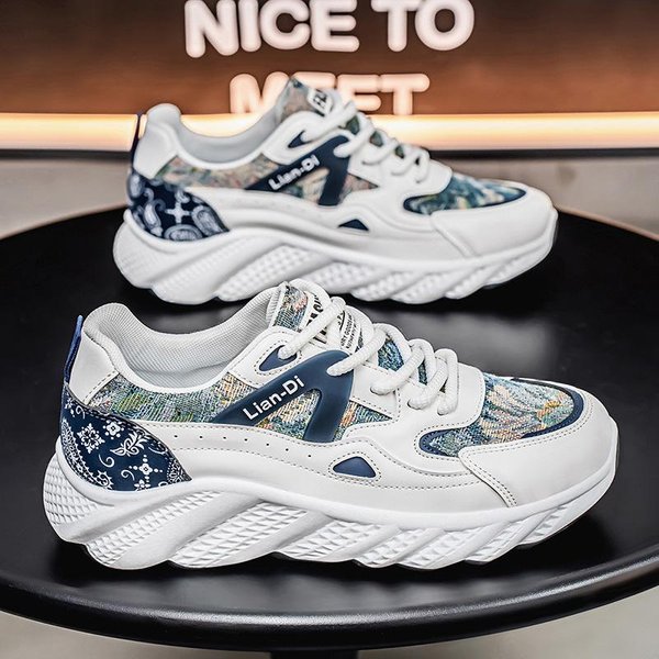 Nuevos Zapatos Deportivos De Primavera Zapatos VersáTiles Para Hombre Suela Gruesa Zapatos De Papá Zapatos Casuales Para Hombre Zapatos De Moda Tendencia 46 Gray-image