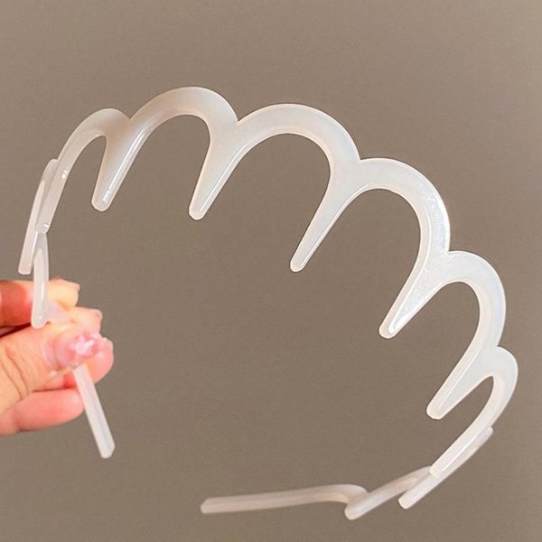 1 Szt. 38 Cm/14,96 Cala AntypośLizgowa ZąBkowana Lekka Plastikowa Opaska Do WłOsóW, Modna Wszechstronna Elegancka Prosta Minimalistyczna Akcesoria Do WłOsóW Odpowiednie BiałY-image