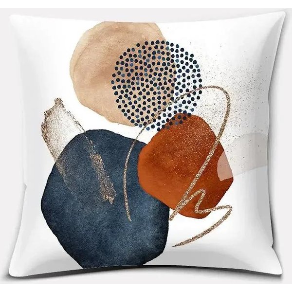 Serie De Bloques De Color CáLido Funda De Almohada Impresa A Doble Cara Felpa Corta Adecuado Para Salas De Estar Dormitorios SofáS CojíN Decorativo 45X45Cm-image