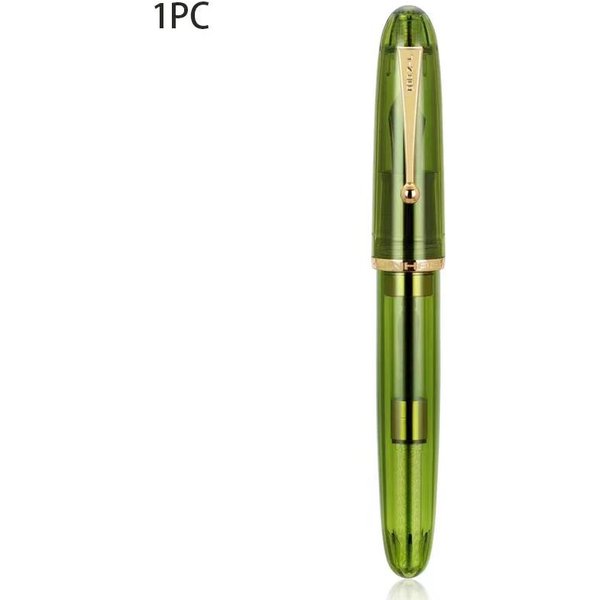 Luksusowy DłUgopis Jinhao 9019 Dadao Akrylowy Przezroczysty DłUgopis Obrotowy StalóWka 40MM ArtykułY Biurowe Szkolne DłUgopisy Do Pisania (Olive Green,F(Approx 0.5Mm)) Kolor Oliwkowy-image