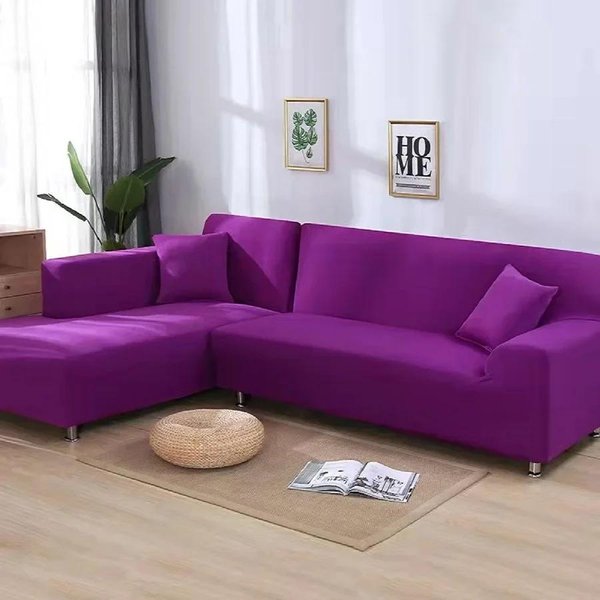 Fundas De Sofá De Color SóLido Para Sala De Estar Funda EláStica Para Sofá Funda Para Sofá De Esquina En Forma De L Protector De Silla CojíN Para 1/2/3/4 Plazas 1-Seat 90-140Cm-image