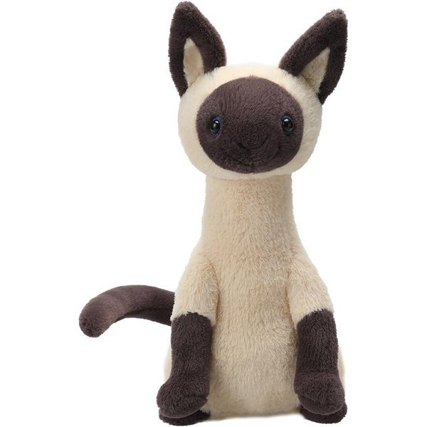 40Cm Kawaii Syjamski Kot Pluszowa Zabawka Urocze Pluszowe ZwierząTko Prezent Dla MiłOśNikóW KotóW Dzieci WystróJ Domu Beige-image
