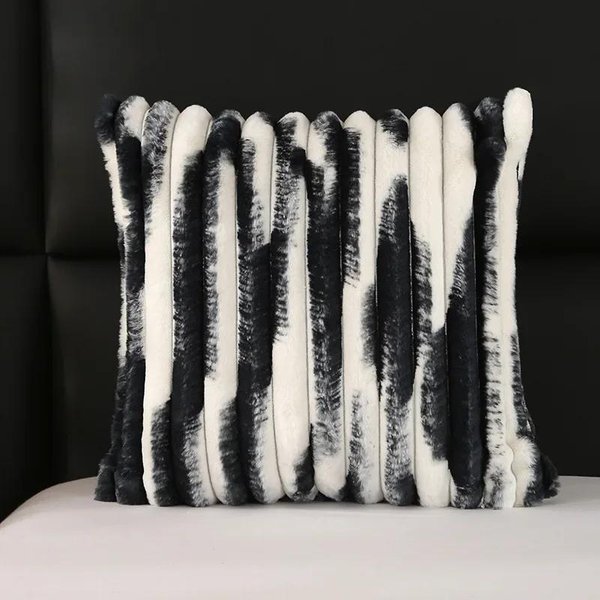 Poszewka Na Poduszkę Z Sztucznego Futra KróLika 45X45Cm Super MięKka Puszysta DłUga Sierść Poszewki Na Poduszki WystróJ Domu Poszewka Na Poduszkę Pluszowe Poszewki Na Poduszki Futrzane 45X45Cm-image
