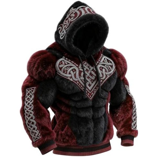 MęSka Bluza Z Kapturem Pulower Z Kapturem I śCiąGaczem DłUgi RęKaw Bluza Z Kapturem Cyfrowy Nadruk 3D Styl Uliczny Bluza Casual Do SiłOwni M-image