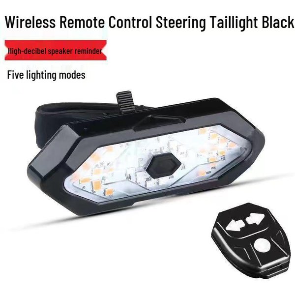 Bezprzewodowy Pilot Zdalnego Sterowania Kierunkowskaz I Klakson Tylne śWiatłO Do Jazdy Nocnej Z łAdowaniem USB Black-image
