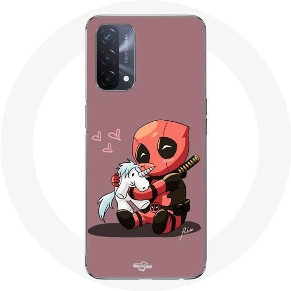 Funda - Maniacase - Oppo A93 5G - Bebé Deadpool - Unicornio - Silicona Negra Negro-image