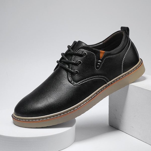 DużY Rozmiar 48 Buty MęSkie Casualowe Wszechstronne MęSkie Buty SkóRzane 47 Biznesowe Brytyjskie Modne Niebieskie Buty 39 Black-image