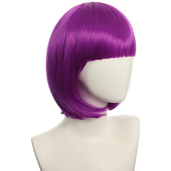 Halloweenowa KróTka Peruka Syntetyczna Bob Dla Kobiety Z Grzywką Blond Ombre RóżOwa Cosplay Lolita Impreza Odporna Na CiepłO Codzienna Naturalny WłOs-image