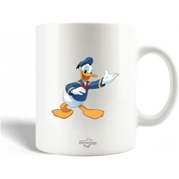 Kubek Ceramiczny - Kaczor Donald - 30Cl - MożNa Myć W Zmywarce - BiałY - OkrąGłY-image