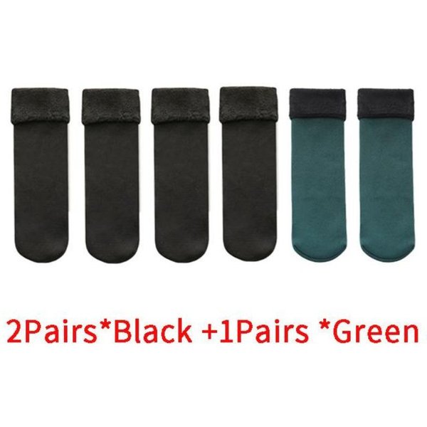 1 Lub 3 Pary Unisex Zimowe CiepłE Grube Termiczne Skarpety WełNa Kaszmir ŚNieg Bezszwowe Skarpety Aksamit MięKkie Buty PodłOgowe Skarpety Do Spania 3Pcs Black-image