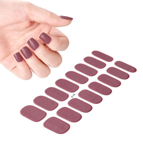 Pegatinas De Tiras De Gel Para UñAs Semi-Curadas 16 Puntas/Hoja Francesa Blanca Cobertura Total Envolturas De Gel Para UñAs Pegatinas Deslizantes De Esmalte UV UñAs De PresióN-image