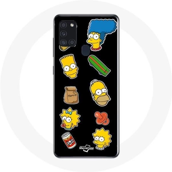 Funda Samsung Galaxy A21S Los Simpson Pegatinas Fondo Negro-image